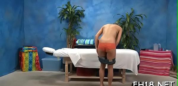  Teen with a soaked booty gets nailed during a massage